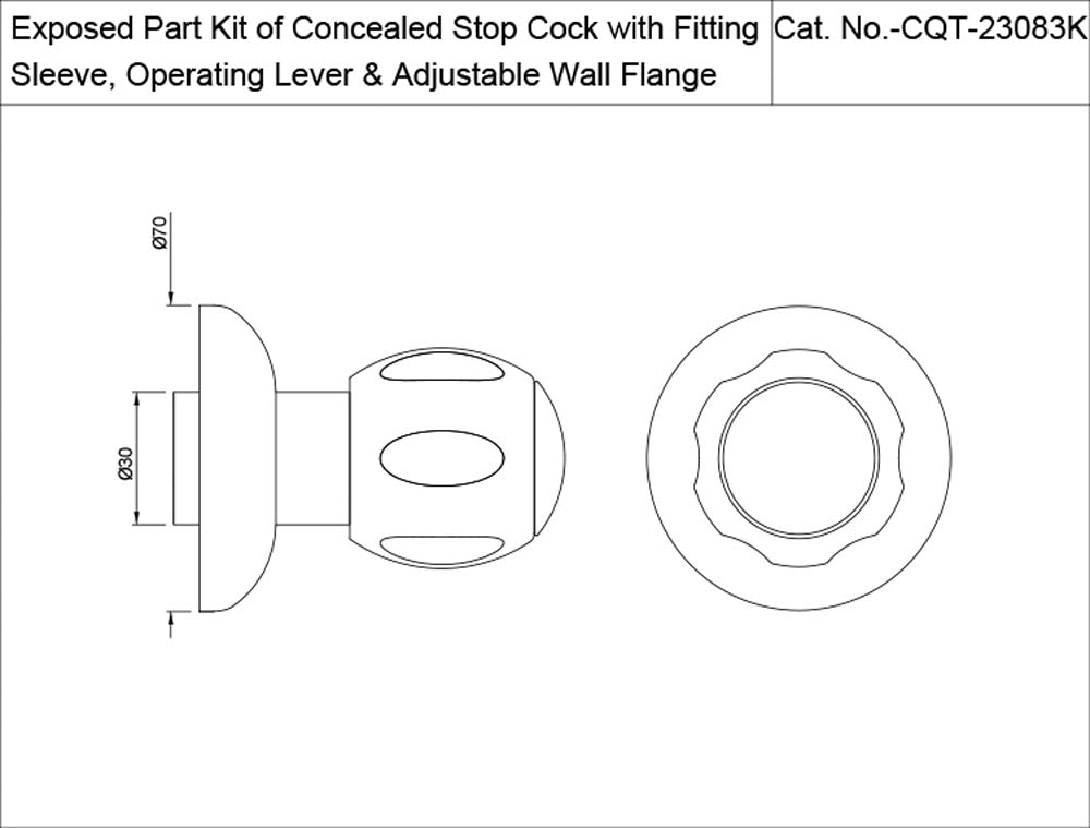 EXP PARTS FOR CONC.STOP COCK 083&089CQT - JAQUAR FAUCETS -  ( CHROME - CLARION QUARTER TURN - 0x0 mm - 0inchx0inch )