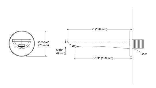 ALEO-PLAIN BATH SPOUT W/O DIVERTER - KOHLER PREMIUM - ( POLISHED CHROME - PREMIUM - 0x0 mm - 0inchx0inch )