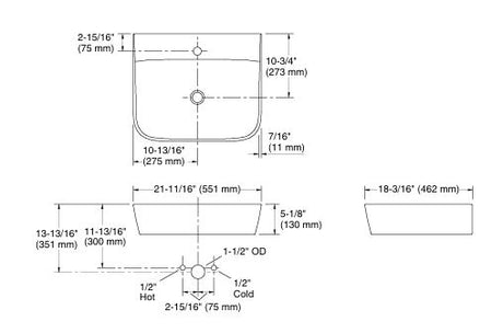 APT WALL MOUNTED WASH BASIN - KOHLER POPULAR -  ( WHITE - POPULAR - 0x0 mm - 0inchx0inch )