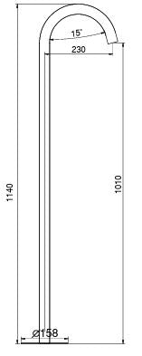 BRASS FLOOR STANDING SPOUT - AQUANT - ( CHROME - - 1140x0 mm - 45.6inchX0inch )