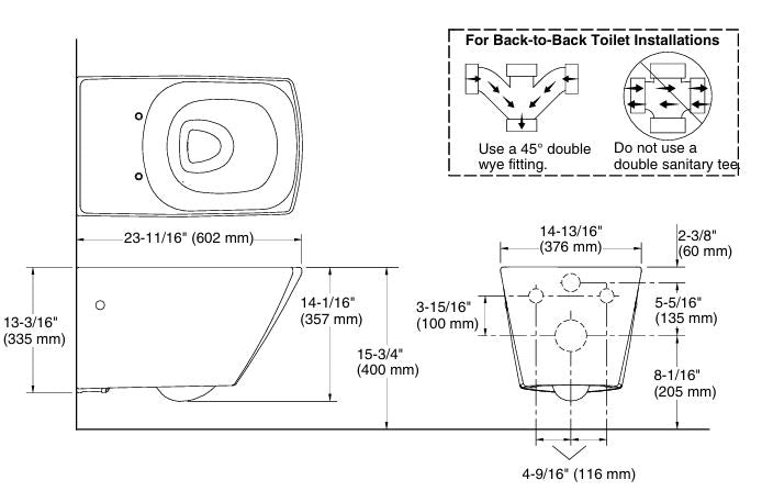 EWC W/H TOILE IN BLACK FOR 16817IN-2SR-7 ( BOLT DISTANCE 9INCH) - KOHLER LUXURY - ( - LUXURY - 0x0 mm - 0inchx0inch )