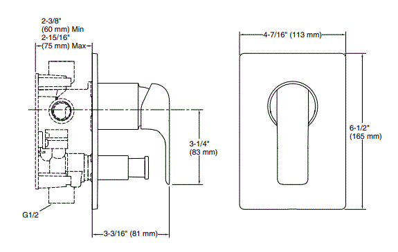 FORE LINE AT235 RBS TRIM ASSY - KOHLER POPULAR - ( POLISHED CHROME - POPULAR - 0x0 mm - 0inchX0inch )