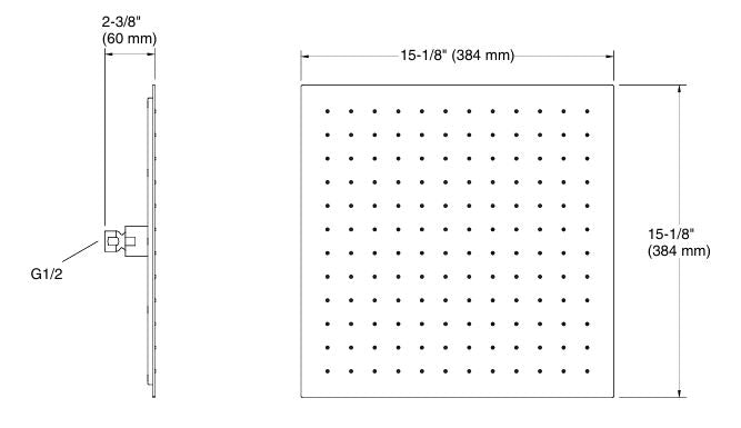 MODERN LIFE EDGE 381 MM RAINHEAD - KOHLER LUXURY - ( POLISHED CHROME - LUXURY - 0x0 mm - 0inchx0inch )