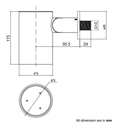 BRASS HYDRO SPOT WALL MOUNTED SHOWER WITH VELVET FLOW - AQUANT - ( ROSE GOLD - - 80x0 mm - 3.2inchX0inch )