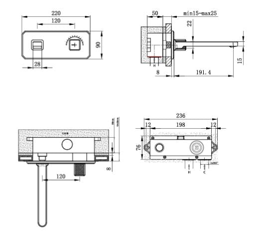 WALL MOUNTED BRASS BASIN MIXER WITH SIDE KNOB CONTROL FOAM FLOW - AQUANT - ( BRUSHED GOLD - REGALIA SERIES - 0x0 mm - 0inchx0inch )