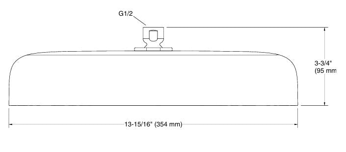 STATEMENT 1FLOW OBLONG RAINHEAD SHOWER - KOHLER LUXURY - ( FRENCH GOLD - LUXURY - 0x353 mm - 0inchX14inch )