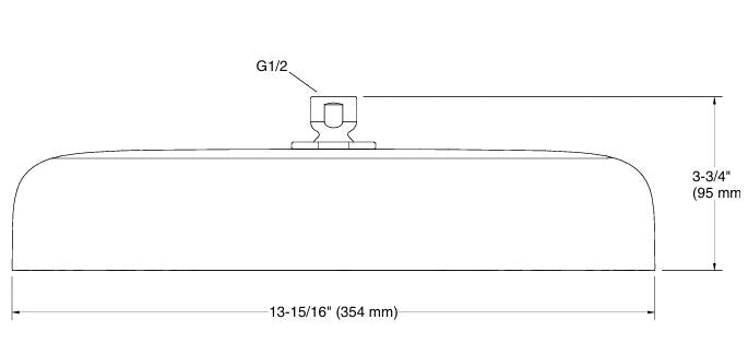 STATEMENT 1FLOW OBLONG RAINHEAD SHOWER - KOHLER LUXURY - ( ROSE GOLD - LUXURY - 0x353 mm - 0inchX14inch )