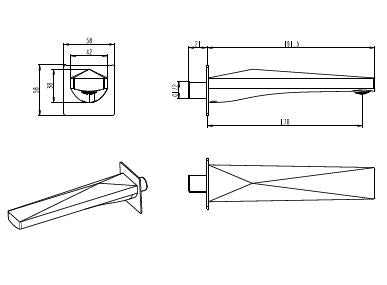 BRASS PLAIN SPOUT - AQUANT - ( CHROME - - 0x0 mm - 0inchx0inch )