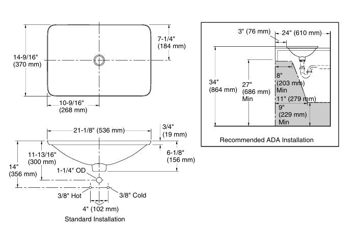 SHAGREEN RECTANGLE LAVATORY W/B - KOHLER LUXURY - ( EBONY PEARL - LUXURY - 0x0 mm - 0inchx0inch )