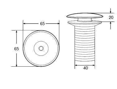 CERAMIC POP UP WASTE COUPLING - AQUANT - ( LUNAR GREY - - 125x32 mm - 5inchX1.28inch )