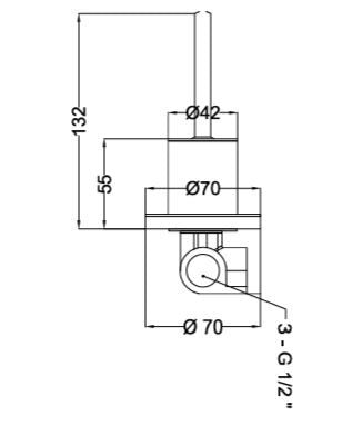 JOYSTICK WALL MOUNTED DEUSCH MIXER - AQUANT - ( BRUSHED ROSE GOLD - - 0x0 mm - 0inchx0inch )