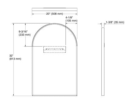 ESSENTIAL ARCH FRAMED MIRROR - KOHLER POPULAR - ( MATT BLACK - POPULAR - 800x500 mm - 32inchX20inch )