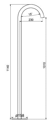 BRASS FLOOR STANDING SPOUT - AQUANT - ( MATT BLACK - - 1140x0 mm - 45.6inchX0inch )