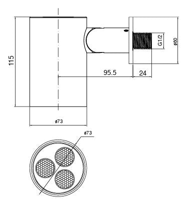 BRASS HYDRO SPOT WALL MOUNTED SHOWER WITH MIST FLOW - AQUANT - ( CHROME - - 80x0 mm - 3.2inchX0inch )