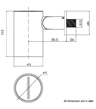 BRASS HYDRO SPOT WALL MOUNTED SHOWER WITH WATERFALL FLOW - AQUANT - ( MATT BLACK - - 80x0 mm - 3.2inchX0inch )