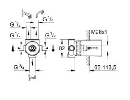 DIVERTER ROUGH INSTALL. - GROHE - ( CHROME - G3 - NON RAPIDO - 0x15 mm - 0inchX0.6inch )