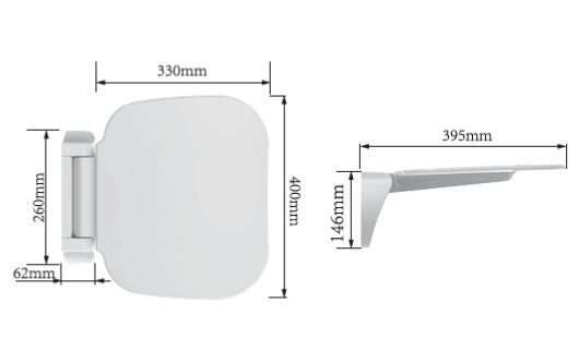 UF FOLDING BATHCHAIR 150 KG WEIGHT CAPACITY - AQUANT - ( WHITE - - 0x400x390 mm - 0inchX16inchX15.6inch )