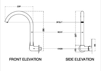BRASS WALL MOUNTED SINK COCK - AQUANT - ( CHROME - - 0x0 mm - 0inchx0inch )