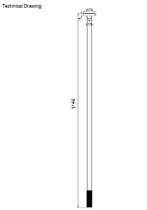 CEILING MOUNTED BRASS BASIN TAP MOUTH OPERATED - AQUANT - ( MATT BLACK - - 1000x0 mm - 40inchX0inch )