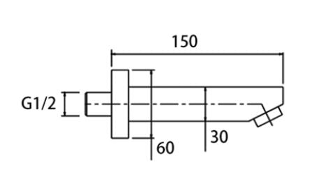 BRASS PLAIN SPOUT - AQUANT - ( CHROME - - 0x0 mm - 0inchx0inch )