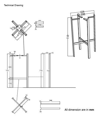 MS FRAME STAND FOR ROUND BASIN - AQUANT - ( MATT BLACK - - 720x400 mm - 28.8inchX16inch )