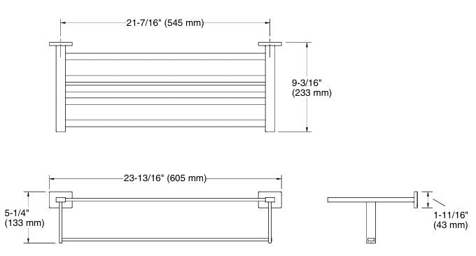COMPLEMENTRY-TOWEL SHELF - KOHLER POPULAR - ( POLISHED CHROME - POPULAR - 0x570 mm - 0inchX23inch )