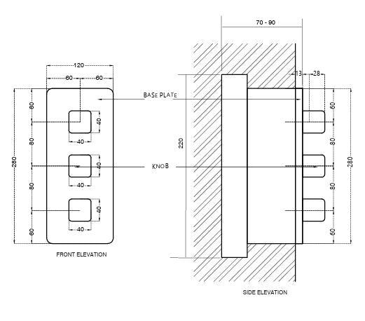 CONC.THERMO DIVTR CNTRL.UNIT. FR 4OUTLET - AQUANT - ( CHROME - - 0x0 mm - 0inchx0inch )