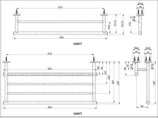 STILLNESS HOTELIER TOWEL SHELF - KOHLER LUXURY - ( ROSE GOLD - LUXURY - 0x570 mm - 0inchX23inch )