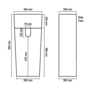 STONE FULL PEDESTAL W.BASIN (2BOX/SET) - AQUANT - ( TRAVERTINE MARBLE(INDONESIA) - THUMBU - 400x300 mm - 16inchX12inch )