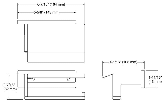 COMPLEMENT-SQUARE TISSUE HOLDER W/COVER - KOHLER POPULAR - ( POLISHED CHROME - POPULAR - 0x0 mm - 0inchx0inch )