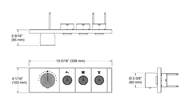 ANTHEM RECESSED EXPOSED PART MECH THERM/CONT 2IN/3OUT - KOHLER LUXURY - ( FRENCH GOLD - LUXURY - 0x0 mm - 0inchx0inch )