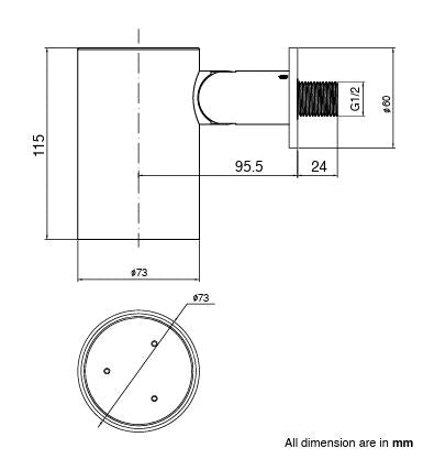 BRASS HYDRO SPOT WALL MOUNTED SHOWER WITH VELVET FLOW - AQUANT - ( MATT BLACK - - 80x0 mm - 3.2inchX0inch )