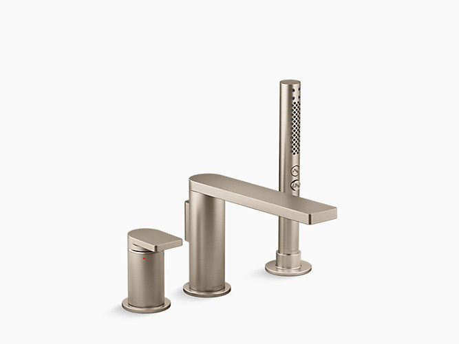 COMPOSED 3 HOLE BATH FILLER & HANDSHOWER - KOHLER LUXURY - ( VIBRANT BRUSHED BRONZE - LUXURY - 0x0 mm - 0inchx0inch )
