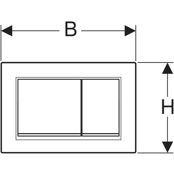 ACTUATOR PLATE OMEGA 20 SQUARE - GEBERIT - ( BLACK - OMEGA - 525x350 mm - 21inchX14inch )
