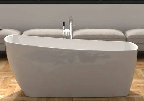 FREE STANDING BATH TUB ( HT-650MM) - OYSTER - ( WHITE - DAZU-6034 - 1600x850 mm - 64inchX34inch )