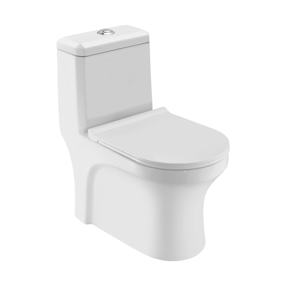 SINGLE PIECE WC S TRAP 220MM WITH PP SOFT CLOSE SLIM SEAT COVER - ESSCO SWARE - ( WHITE - - 0x0 mm - 0inchX0inch )
