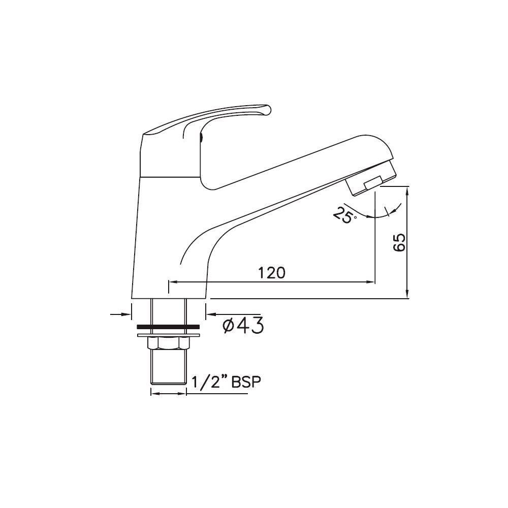 PILLAR COCK LONG NECK WITH AERATOR - JAQUAR FAUCETS - ( CHROME - EKO RANGE - 0x15 mm - 0inchX0.5inch )