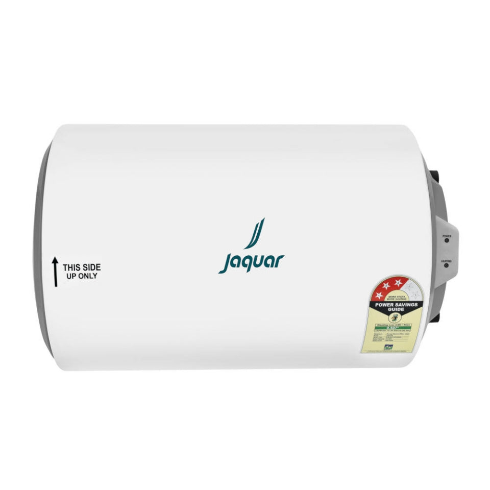 25L MANUAL 2KW ( 3 STAR & RIGHT INLET) - JAQUAR GEYSERS -  ( WHITE - ELENA HORIZONTAL - 715x320 mm - 28.6inchX12.8inch )