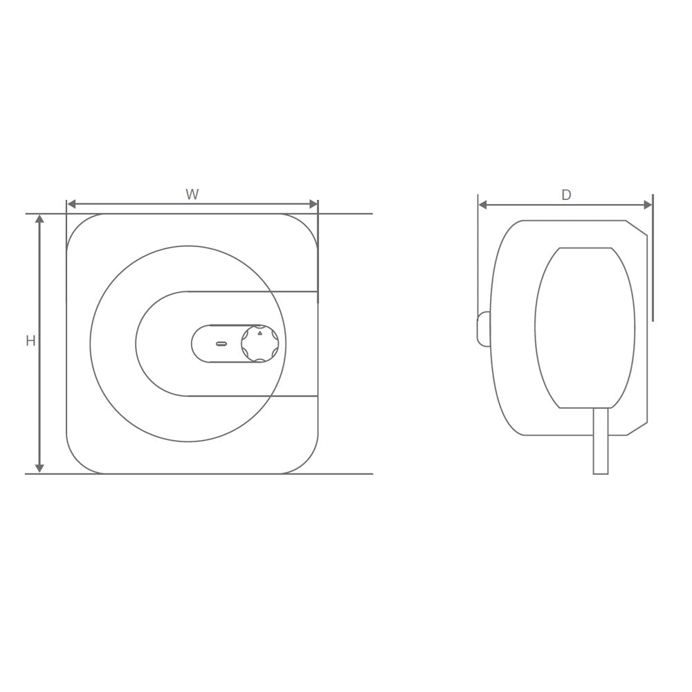15L MANUAL 2KW 305MM DEPTH 5 ( 4 STAR) - JAQUAR GEYSERS -  ( WHITE - ELENA VERTICAL - 	385x385x305 mm - 15inchX15inchX12inch )