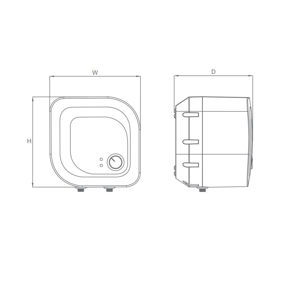 25L MANUAL 2KW 312 MM DEPTH 5 (5 STAR) - JAQUAR GEYSERS -  ( WHITE - ELENA PRIME VERTICAL - 452x452 mm - 18inchX18inch )