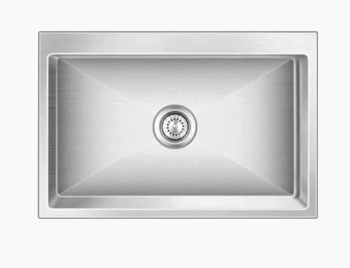 SS SINK 1.0 BOWL W/O DRAIN BOARD (DEPTH 9  )EDEN SMALL - NIRALI -  ( SATIN - EXPELL SINK - 760x500 mm - 30inchX19.5inch )