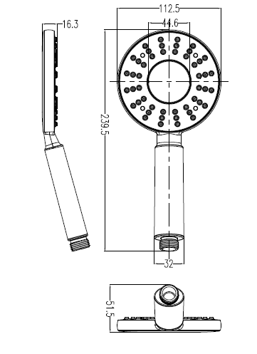 POLO WHITE HANDSHOWER WT 1.5 M HOSE PIPE & HOOK - HINDWARE FAUCETS -  ( POLISHED CHROME - GLAMOUR SHOWERS - 0x0 mm - 0inchx0inch )