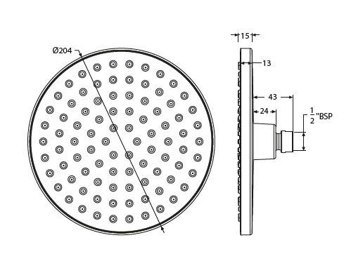 SINGLE FLOW OVERHEAD SHOWER- WHITE - HINDWARE FAUCETS -  ( POLISHED CHROME - GLAMOUR SHOWERS - 0x0 mm - 0inchx0inch )