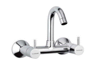 (PRUN)SINK MIXER SWIVEL SPOUT-WALL MOUNT - HINDWARE FAUCETS -  ( POLISHED CHROME - FLORA-NEO CLASSIC - 0x15 mm - 0inchX0.5inch )