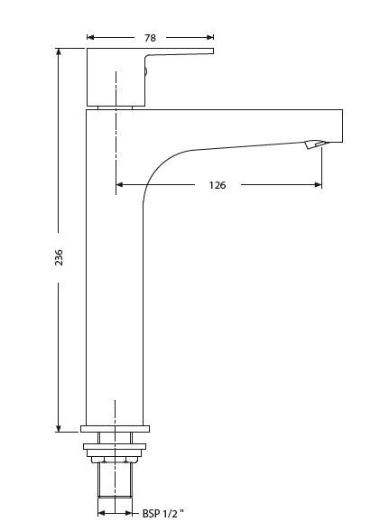 (PRUN) PILLAR COCK TALL - HINDWARE FAUCETS -  ( POLISHED CHROME - ELEMENT-URBAN - 0x15 mm - 0inchX0.5inch )