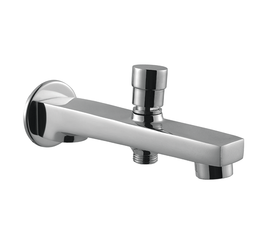 BATH TUB SPOUT WITH TIP-TON - HINDWARE FAUCETS -  ( POLISHED CHROME - ELEMENT-URBAN - 0x15 mm - 0inchX0.5inch )