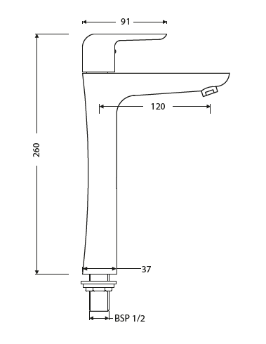 (PRUN) PILLAR COCK TALL - HINDWARE FAUCETS -  ( POLISHED CHROME - FLUID-URBAN - 0x15 mm - 0inchX0.5inch )