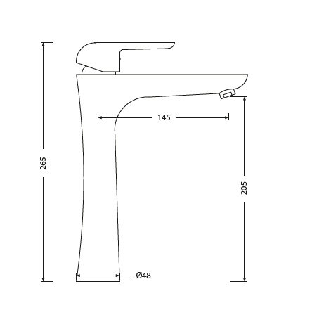 SINGLE LEVER BASIN MIXER TALL - HINDWARE FAUCETS -  ( POLISHED CHROME - FLUID-URBAN - 0x15 mm - 0inchX0.5inch )