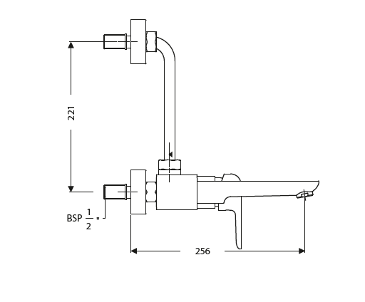 S/L BATH & OH SHOWER MIXER (EXP) - HINDWARE FAUCETS -  ( POLISHED CHROME - FLUID-URBAN - 0x15 mm - 0inchX0.5inch )