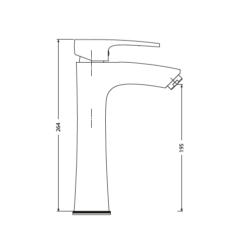 SINGLE LEVER BASIN MIXER TALL - HINDWARE FAUCETS -  ( BLACK - AVIOR-HUES - 0x15 mm - 0inchX0.5inch )